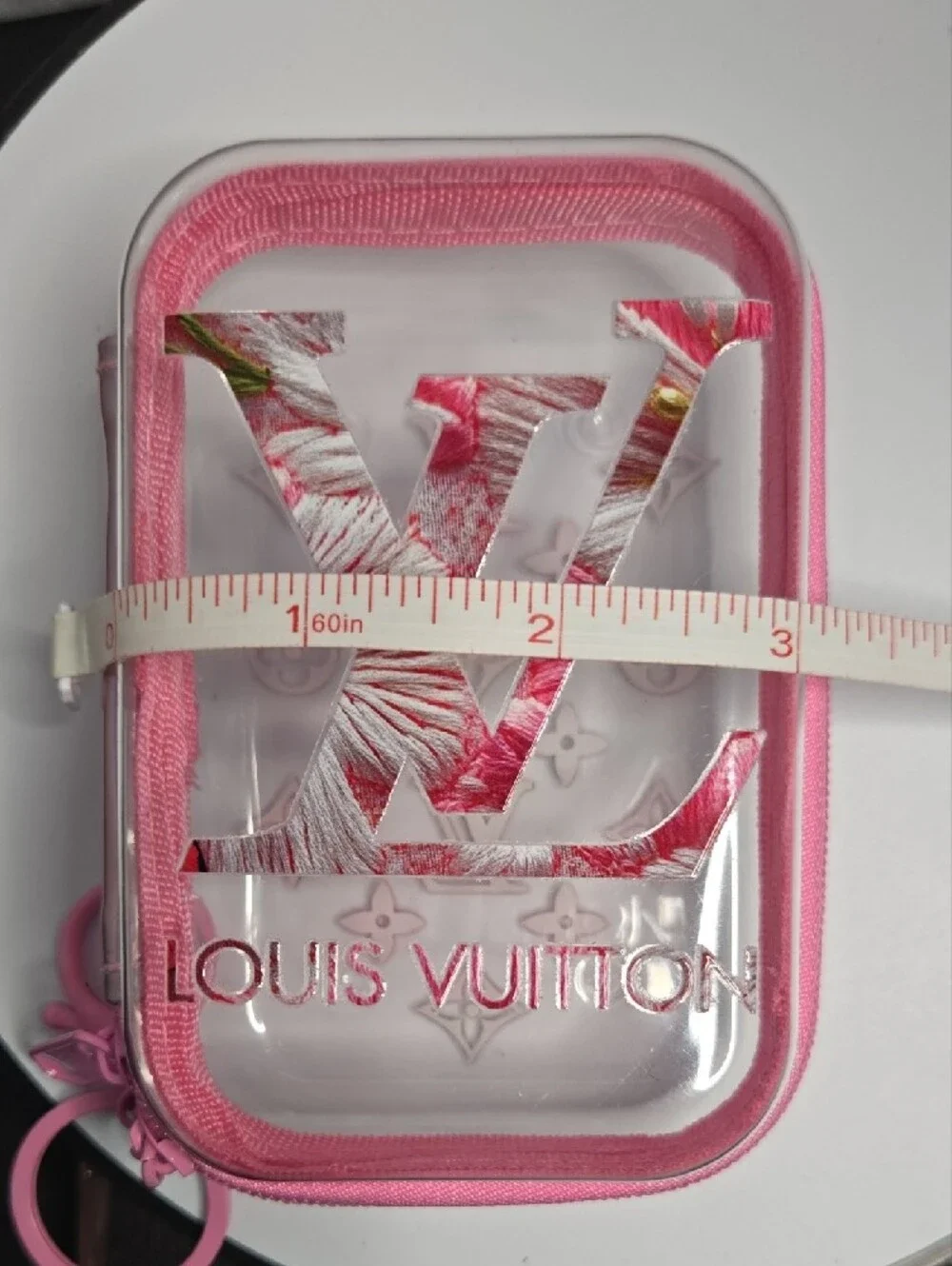 Lux Pink  Clear Key Pouch